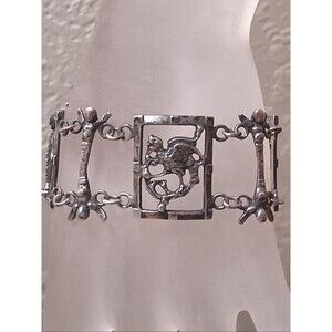 Vintage Guglielmo Cini Sterling Etruscan Bracelet Griffin Della Robbia